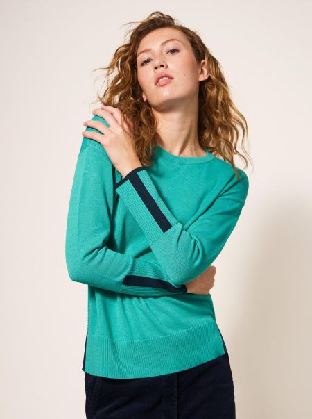 Olive Knitted Jumper In Bright Blue Women Jumpers And Cardigans White Stuff