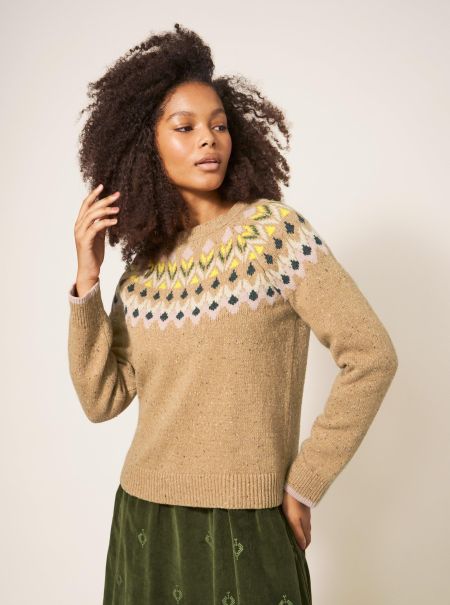 White Stuff Women Jumpers And Cardigans Flora Fairisle In Natural Multi