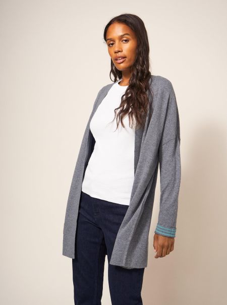 White Stuff Laura Longline Cardi In Grey Marl Women Jumpers And Cardigans