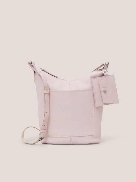 Bags Fern Leather Crossbody In Light Pink White Stuff Women