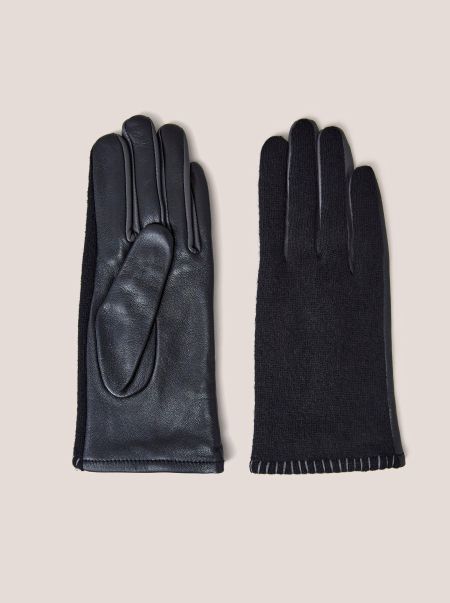 White Stuff Hats And Gloves Women Lucie Leather Glove In Pure Black