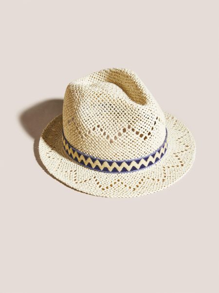 Trilby Hat In Light Natural Women Hats And Gloves White Stuff