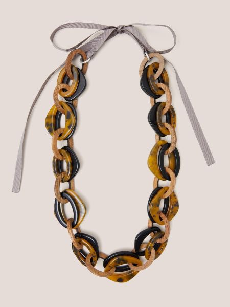 Women Jewellery White Stuff Zinnia Long Chain Necklace In Brown Multi